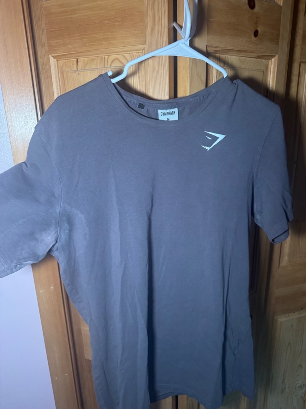 Gymshark Men's Charcoal Gray Crew Neck Tee with Logo
